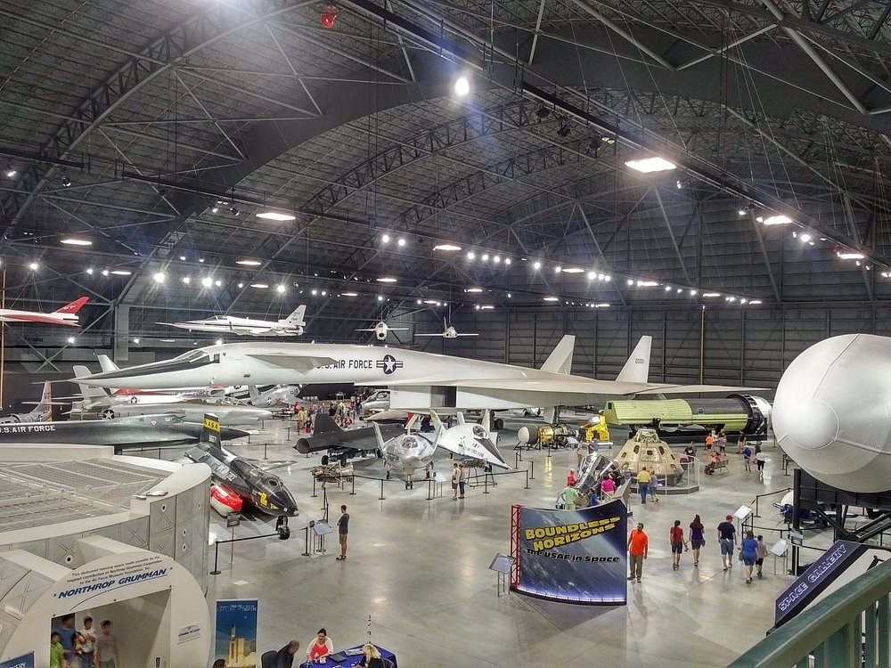 AirForceMuseum jet plane and people walking around